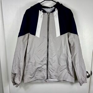 Sovereign Code Mens Colorblock Windbreaker Size L Grey Navy Sporty Streetwear‎